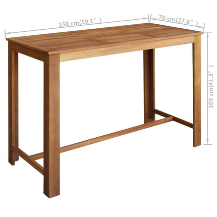 Bartafel 150X70X105 Cm Massief Acaciahout Antraciet