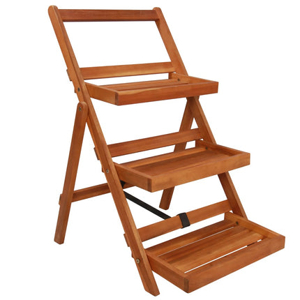 Plantenstandaard 3-Laags 50X63X80 Cm Massief Acaciahout Zwart