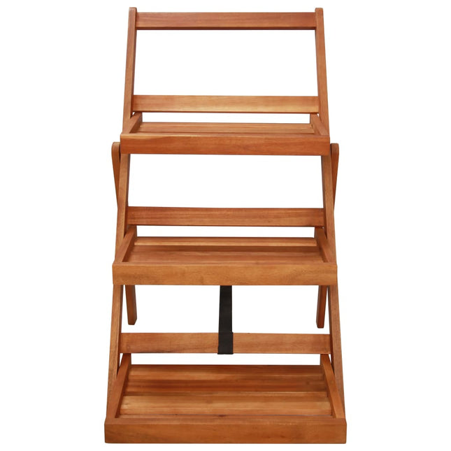 Plantenstandaard 3-Laags 50X63X80 Cm Massief Acaciahout Zwart