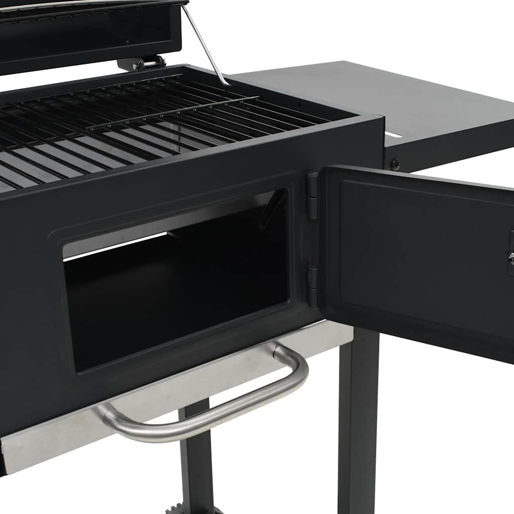 Houtskoolbarbecue Met Onderplank Zwart