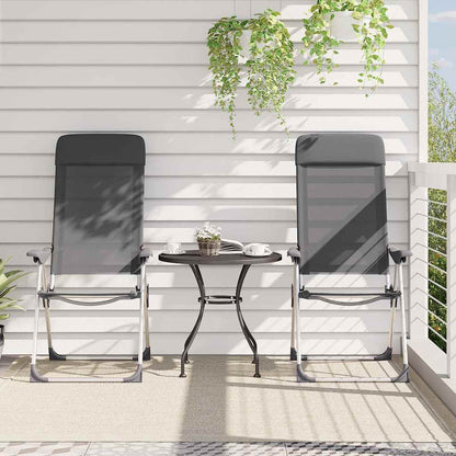 Campingstoelen 4 st inklapbaar aluminium grijs