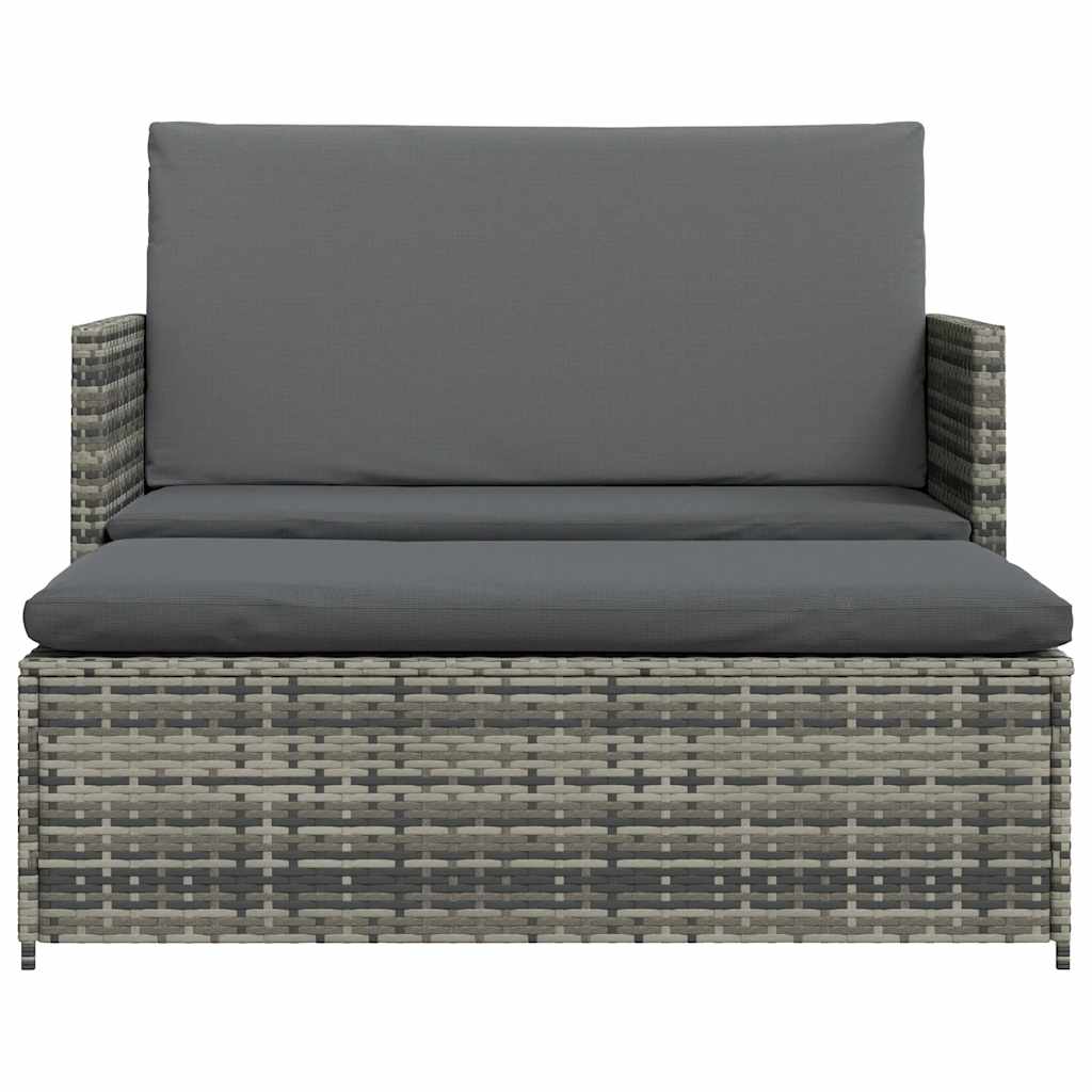 2-Delige Loungeset Met Kussens Poly Rattan