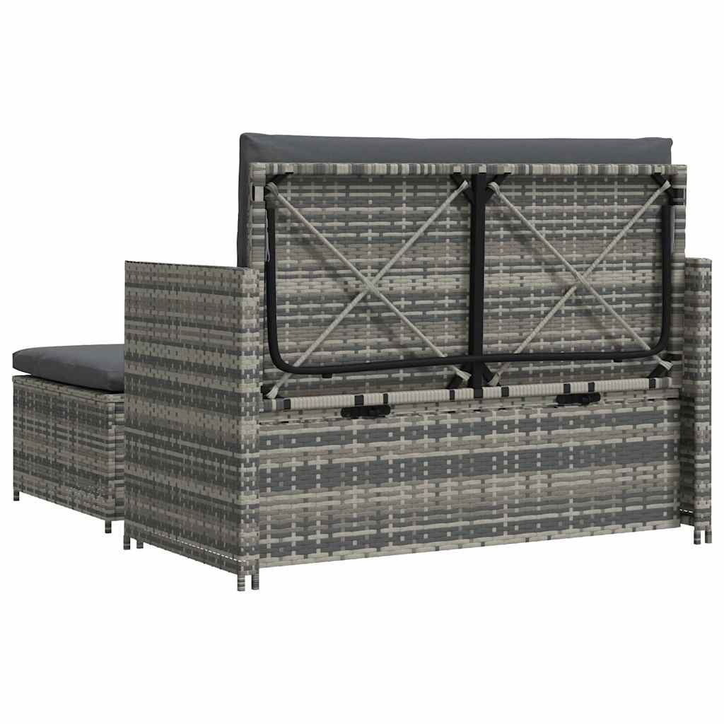 2-Delige Loungeset Met Kussens Poly Rattan