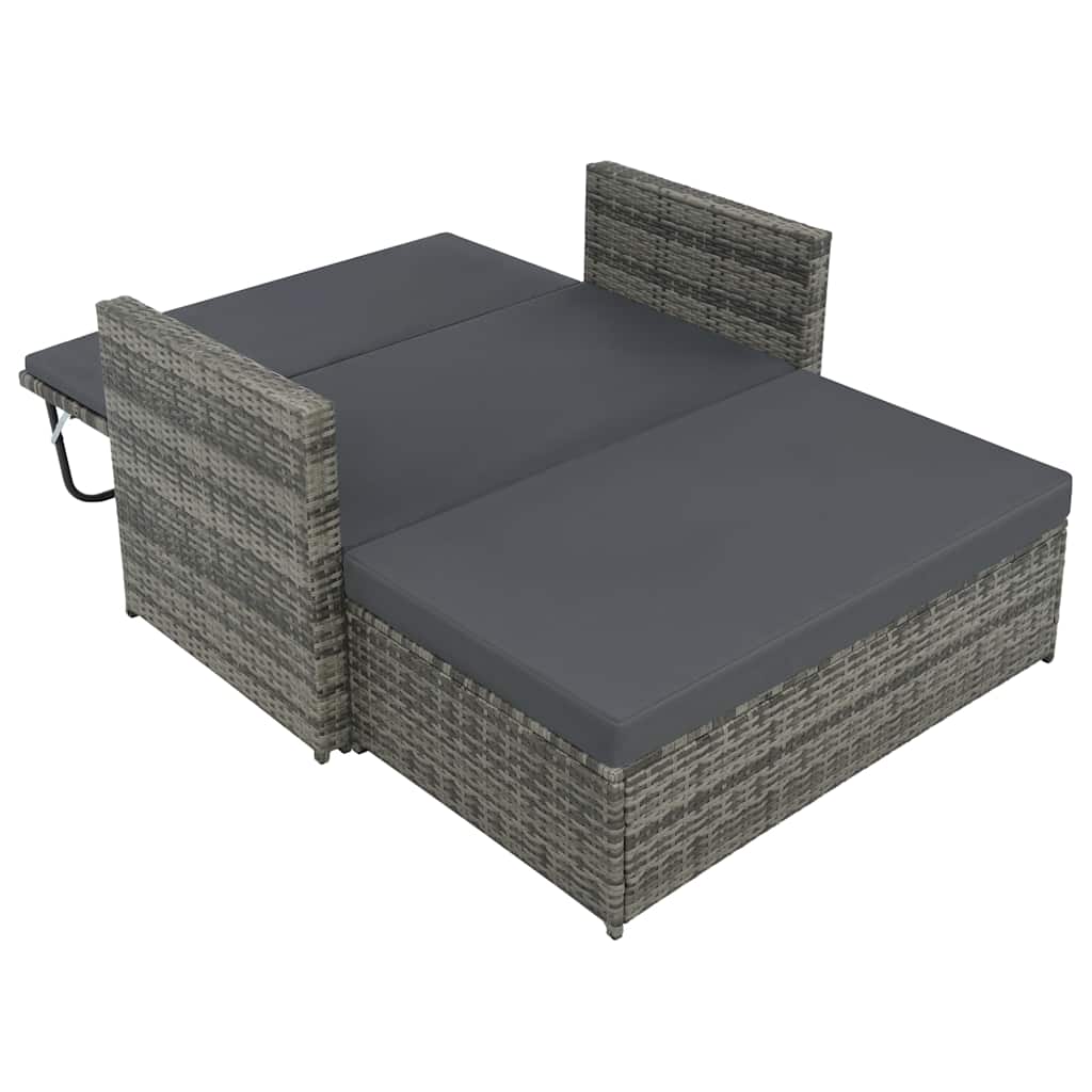 2-Delige Loungeset Met Kussens Poly Rattan