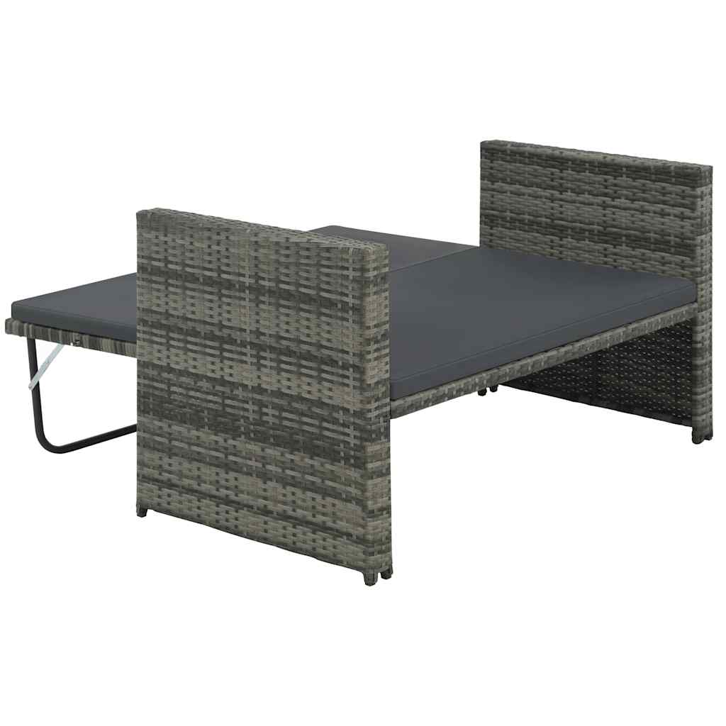 2-Delige Loungeset Met Kussens Poly Rattan