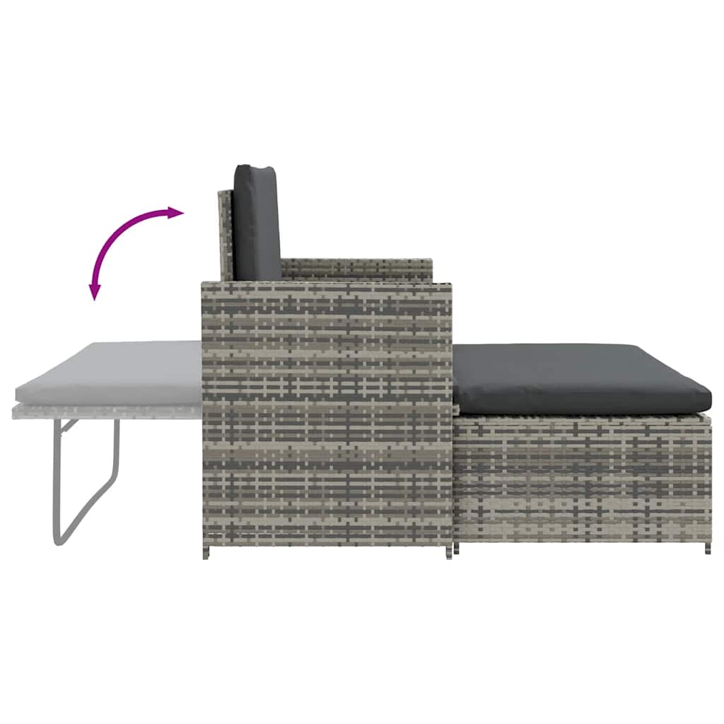 2-Delige Loungeset Met Kussens Poly Rattan