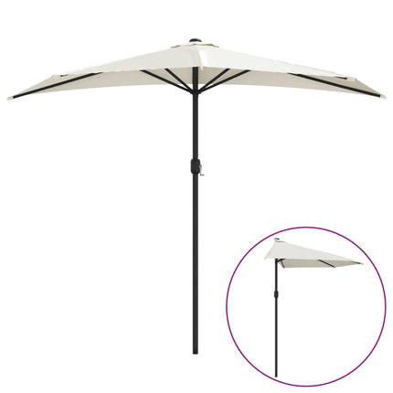 Balkonparasol Half Met Aluminium Paal 270X144 Cm Kleurig