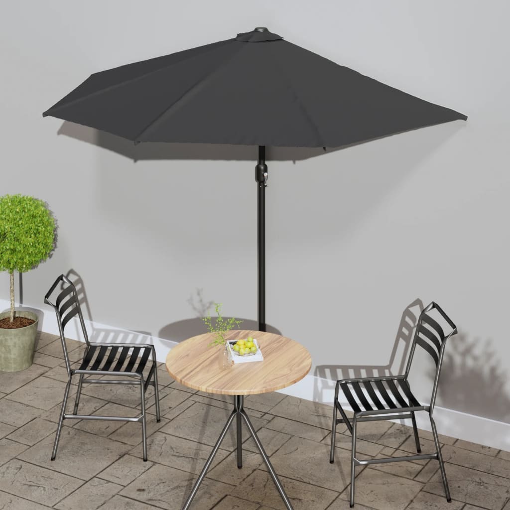 Balkonparasol Half Aluminium Paal 270X144X222 Cm