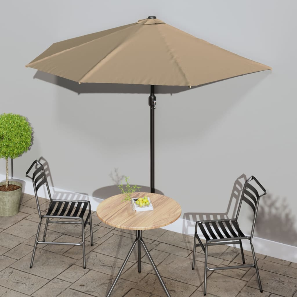 Balkonparasol Half Aluminium Paal 270X144X222 Cm