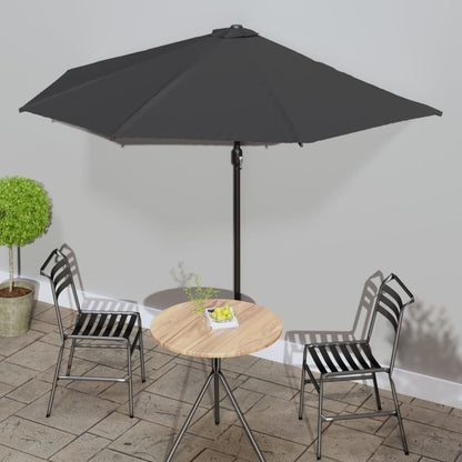 Balkonparasol Half Aluminium Paal 270X144X222 Cm