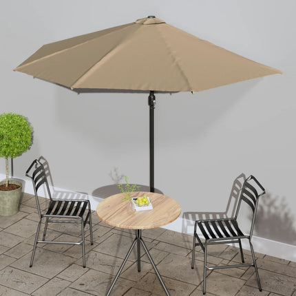 Balkonparasol Half Met Aluminium Paal 270X144 Cm Kleurig