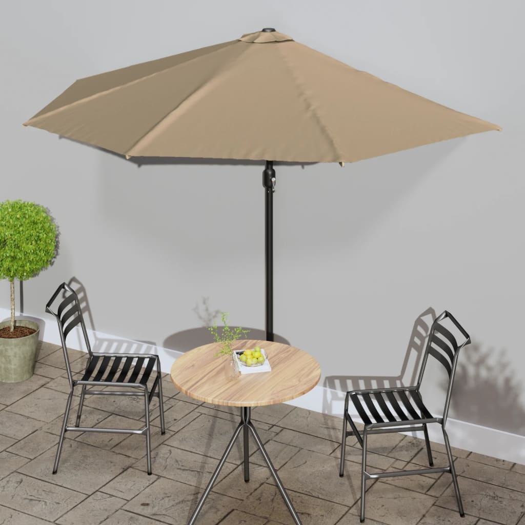 Balkonparasol Half Aluminium Paal 270X144X222 Cm