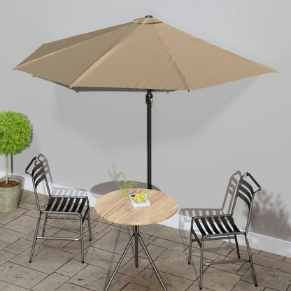 Balkonparasol Half Aluminium Paal 270X144X222 Cm