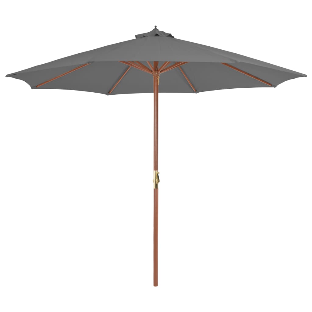 Parasol Met Houten Paal 300 Cm Bordeaux