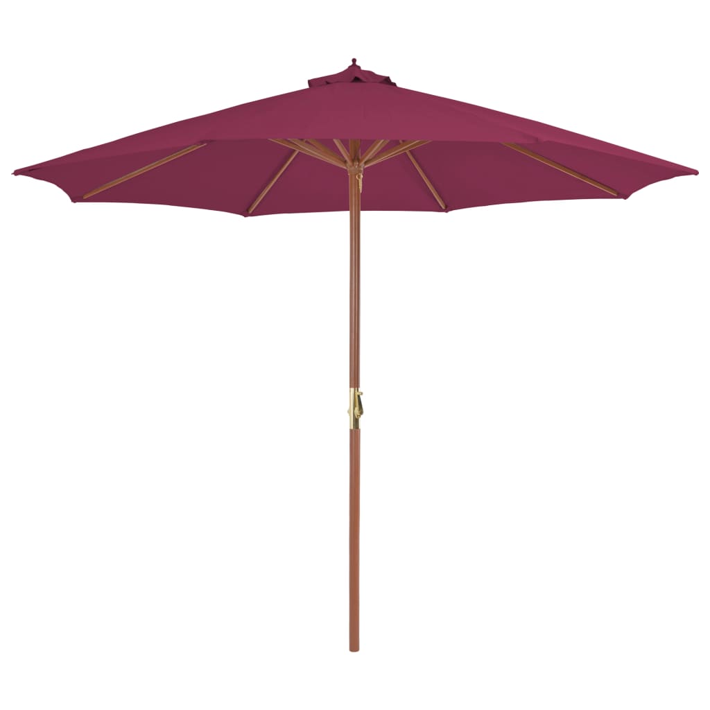 Parasol Met Houten Paal 300 Cm Bordeaux