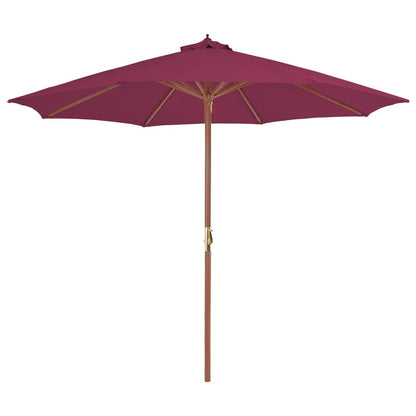 Parasol Met Houten Paal 300 Cm Bordeaux