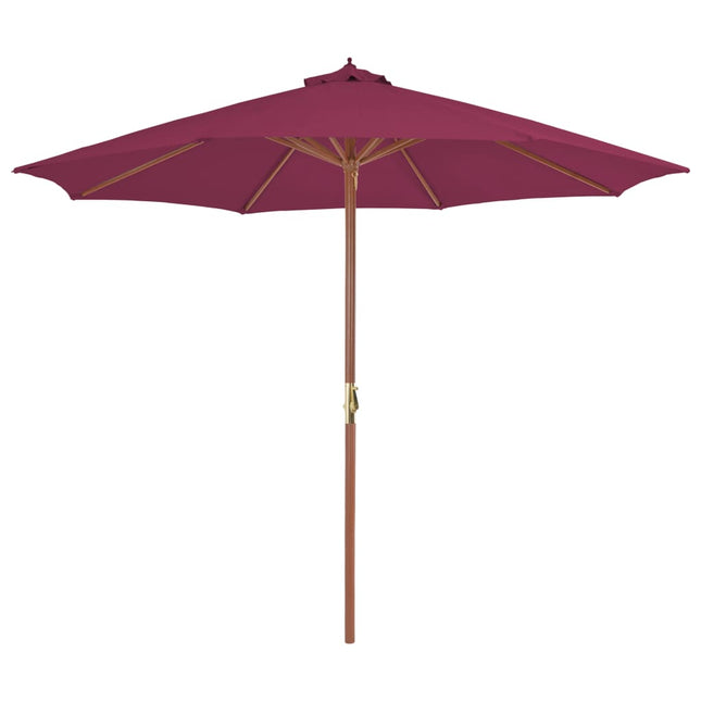 Parasol Met Houten Paal 300 Cm Bordeaux