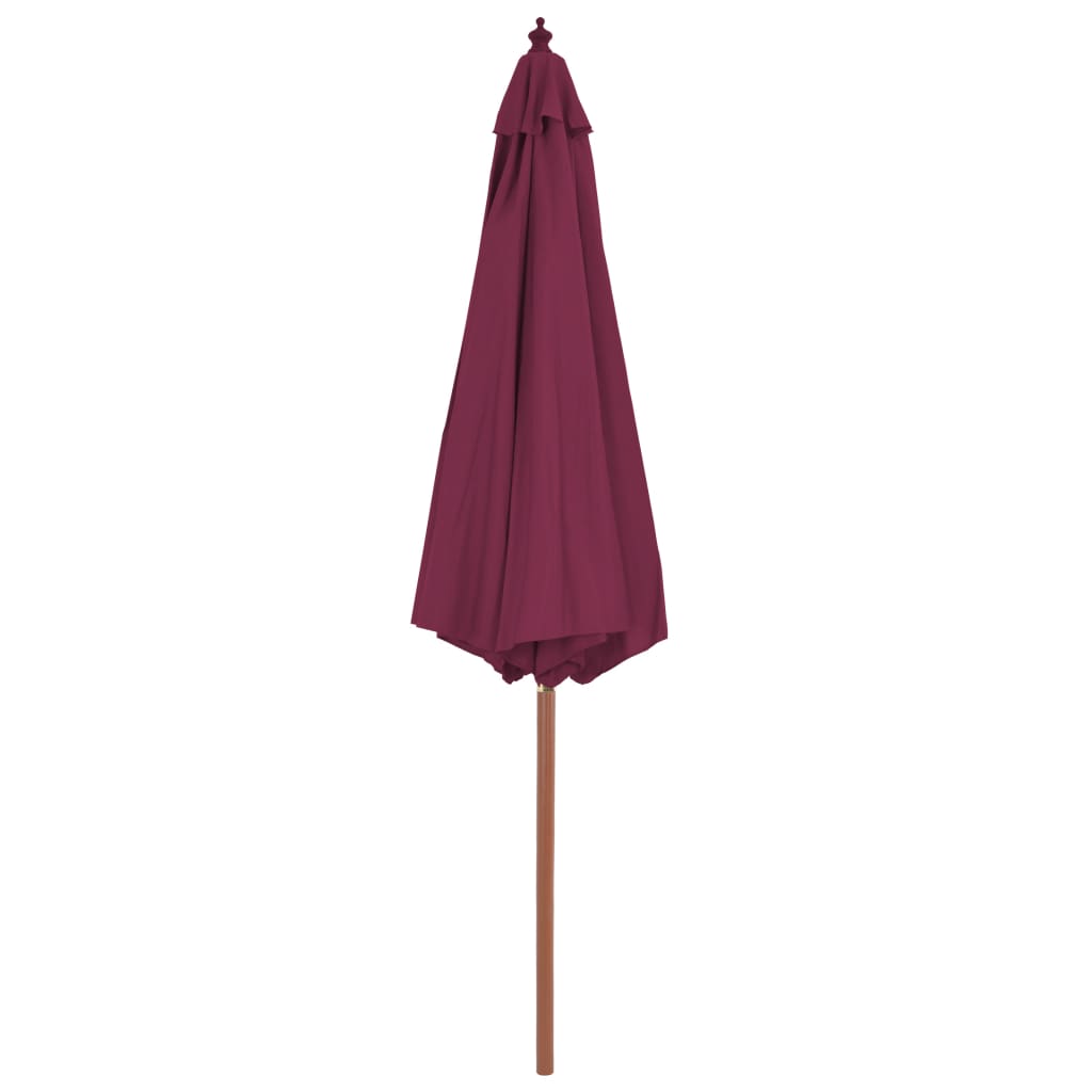 Parasol Met Houten Paal 300 Cm Bordeaux