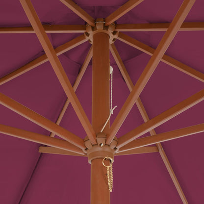Parasol Met Houten Paal 300 Cm Bordeaux