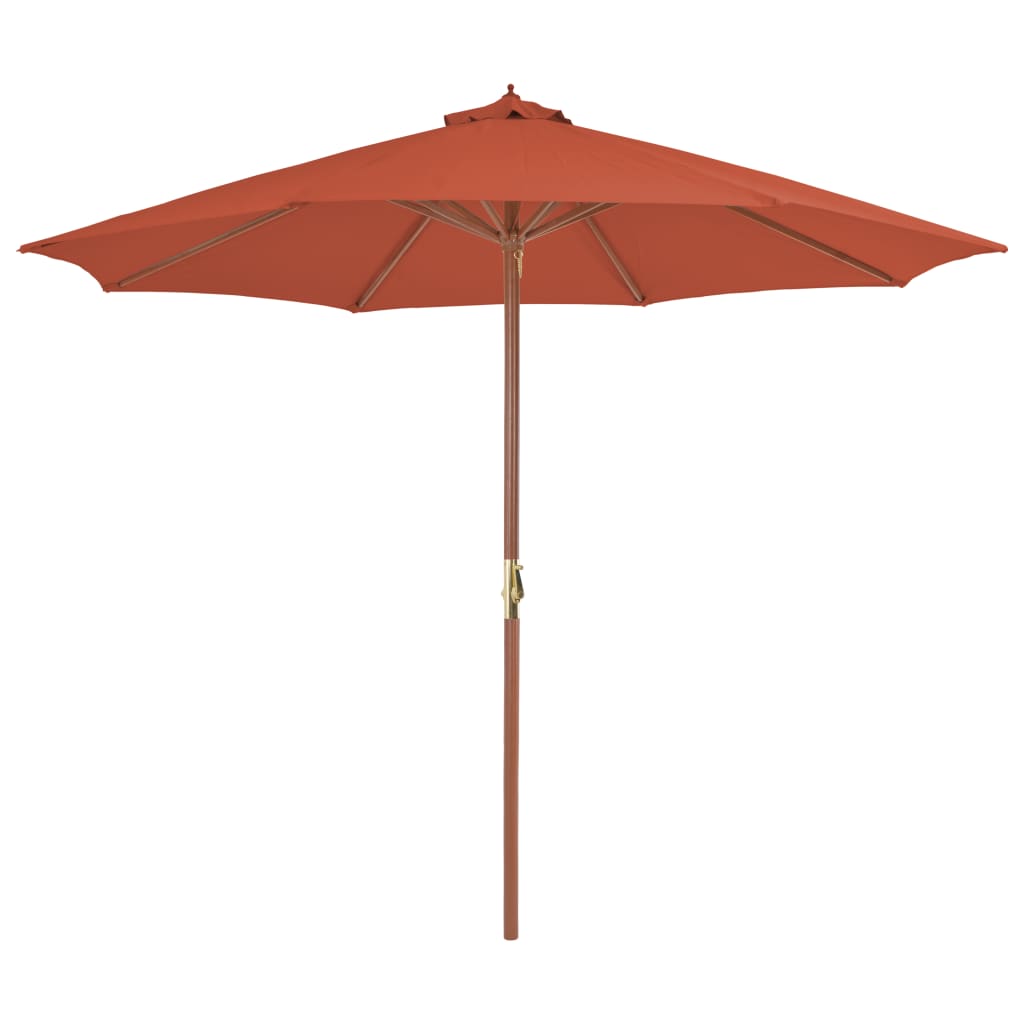 Parasol Met Houten Paal 300 Cm Bordeaux