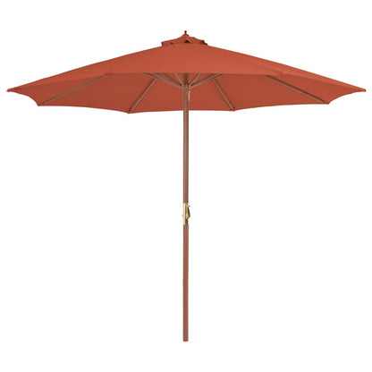 Parasol Met Houten Paal 300 Cm Bordeaux