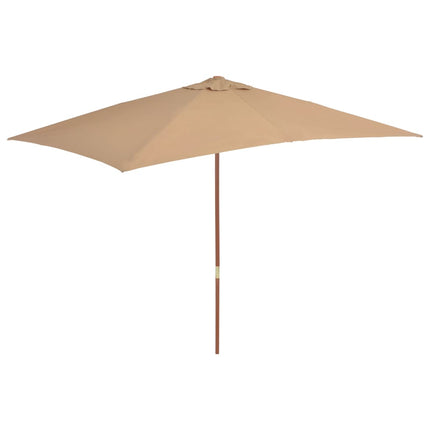 Parasol Met Houten Paal 200X300 Cm Wit