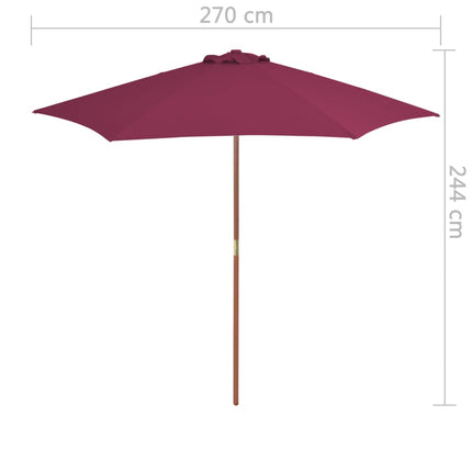 Parasol Met Houten Paal 270 Cm