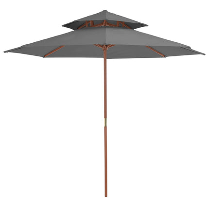 Parasol Dubbeldekker Met Houten Paal 270 Cm Kleurig
