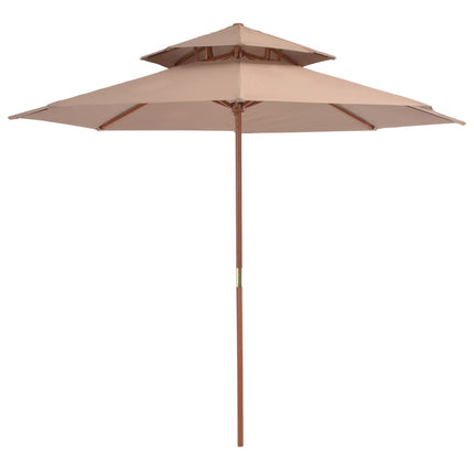 Parasol Dubbeldekker Met Houten Paal 270 Cm Kleurig