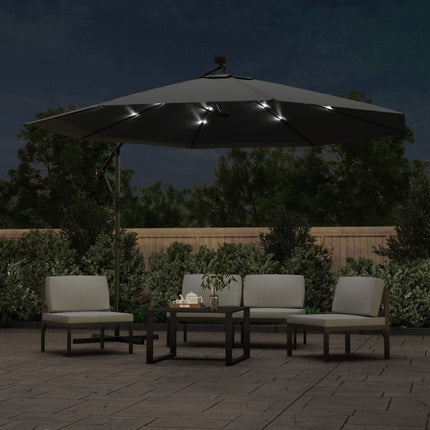 Zweefparasol Met Led-Verlichting Metalen Paal