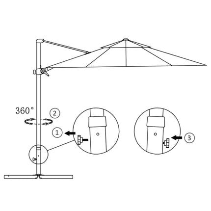 Zweefparasol Met Aluminium Paal 300 Cm Kleurig