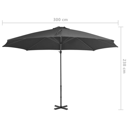 Zweefparasol Met Aluminium Paal 300 Cm Kleurig