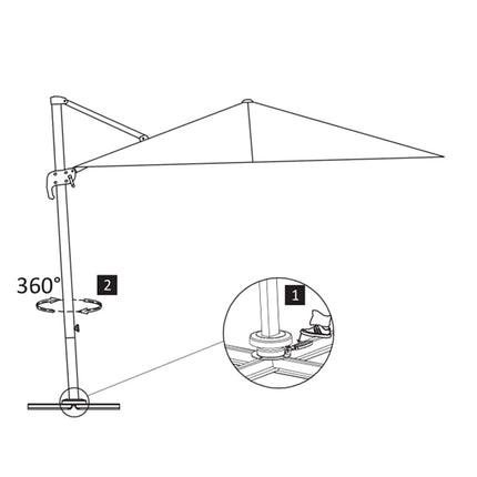 Zwevende Parasol Met Aluminium Paal Kleur