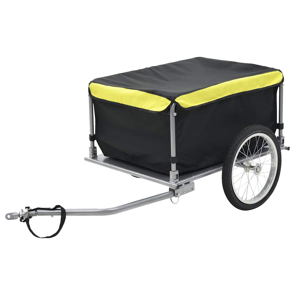 Fietstrailer 65 kg zwart en geel