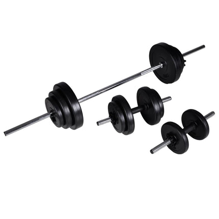 Gewichtenbank Met Gewichtenrek En Halterset 30,5 Kg