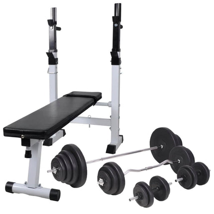 Trainingsbank Met Gewichtenrek En Halterset 60,5 Kg