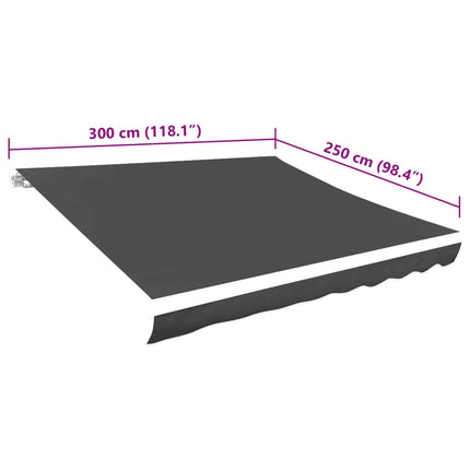 Luifeldoek 3X2,5 M Canvas Antraciet