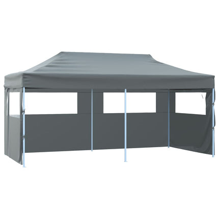 Partytent Pop-Up Inklapbaar Met Zijwanden 3X6 M Antraciet