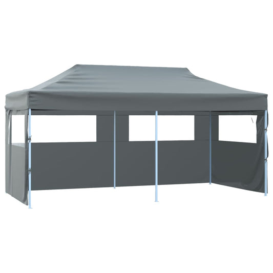 Partytent Pop-Up Inklapbaar Met Zijwanden 3X6 M Antraciet