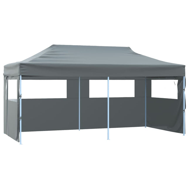 Partytent Pop-Up Inklapbaar Met Zijwanden 3X6 M Antraciet
