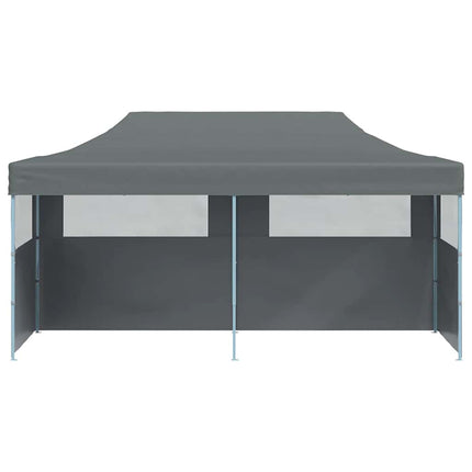 Partytent Pop-Up Inklapbaar Met Zijwanden 3X6 M Antraciet