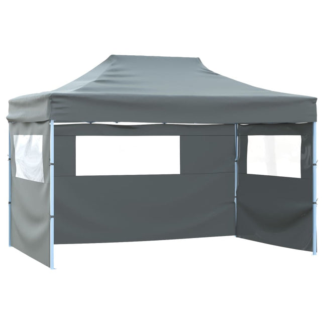 Vouwtent Pop-Up Met 4 Zijwanden 3X4,5 M Antraciet