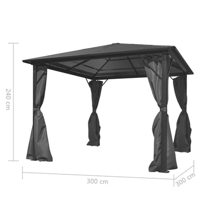 Prieel Met Gordijn Aluminium