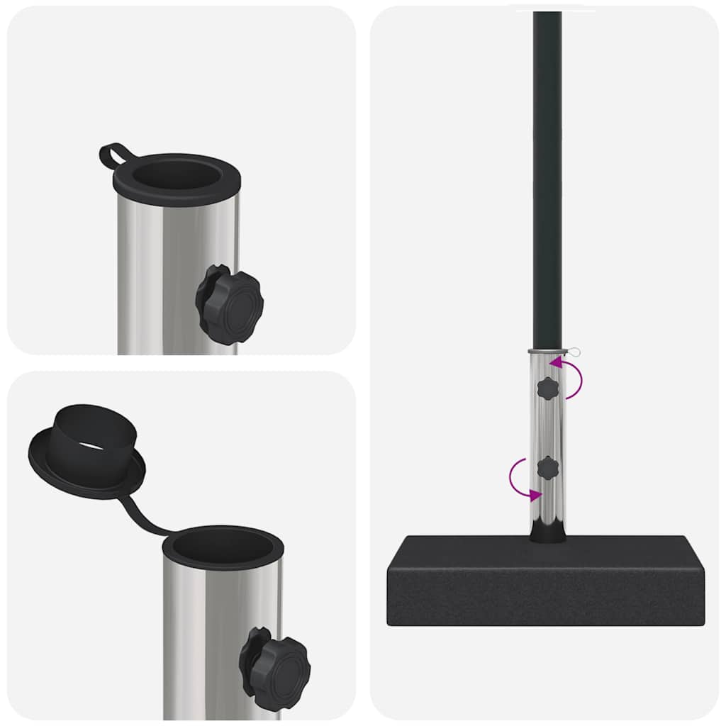 Parasolvoet rechthoekig 25 kg graniet zwart