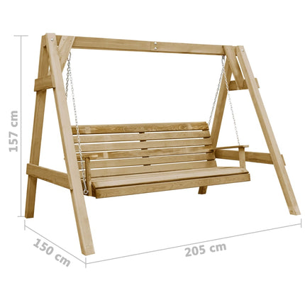 Schommelbank 205X150X157 Cm Geïmpregneerd Grenenhout Crème