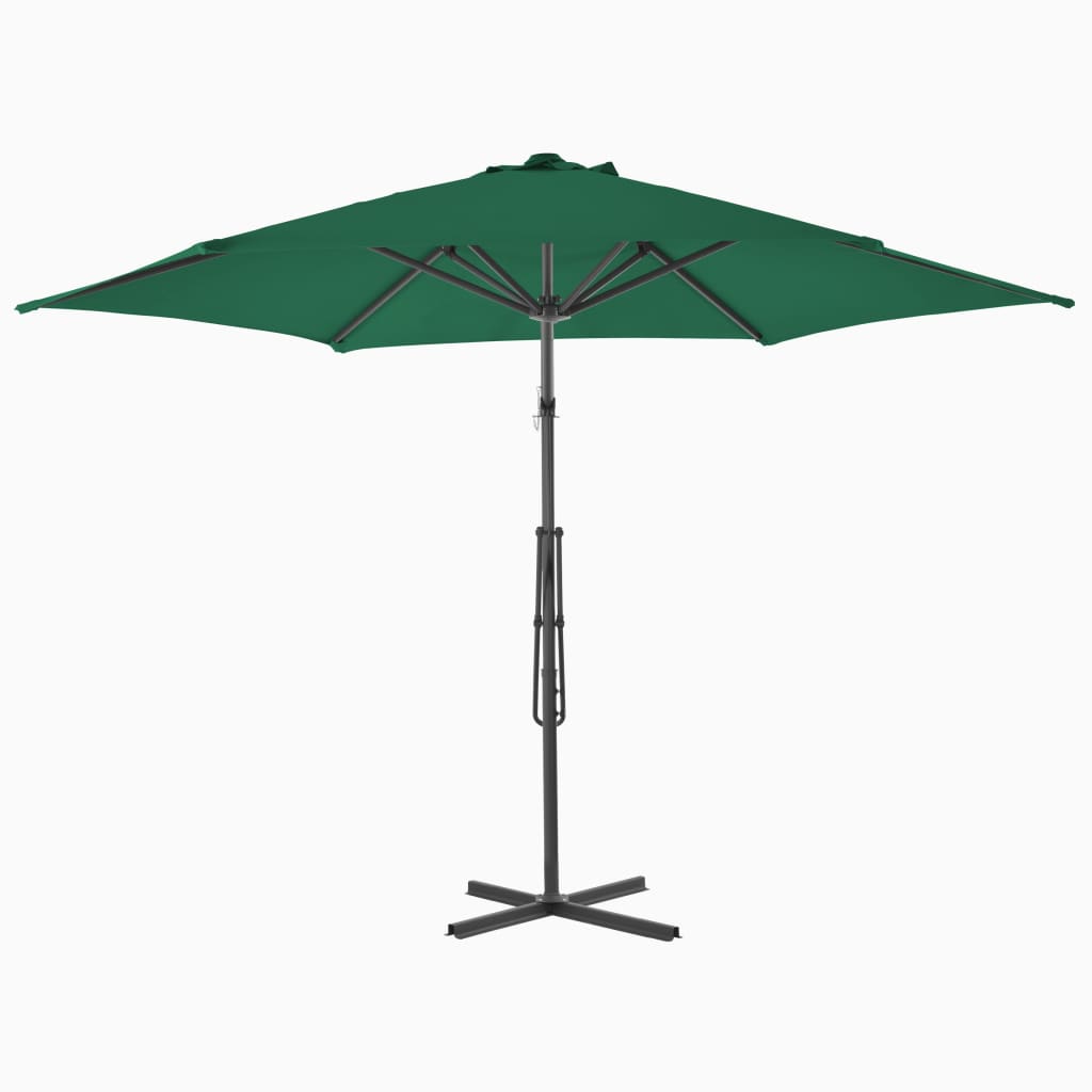 Parasol met stalen paal 300 cm groen