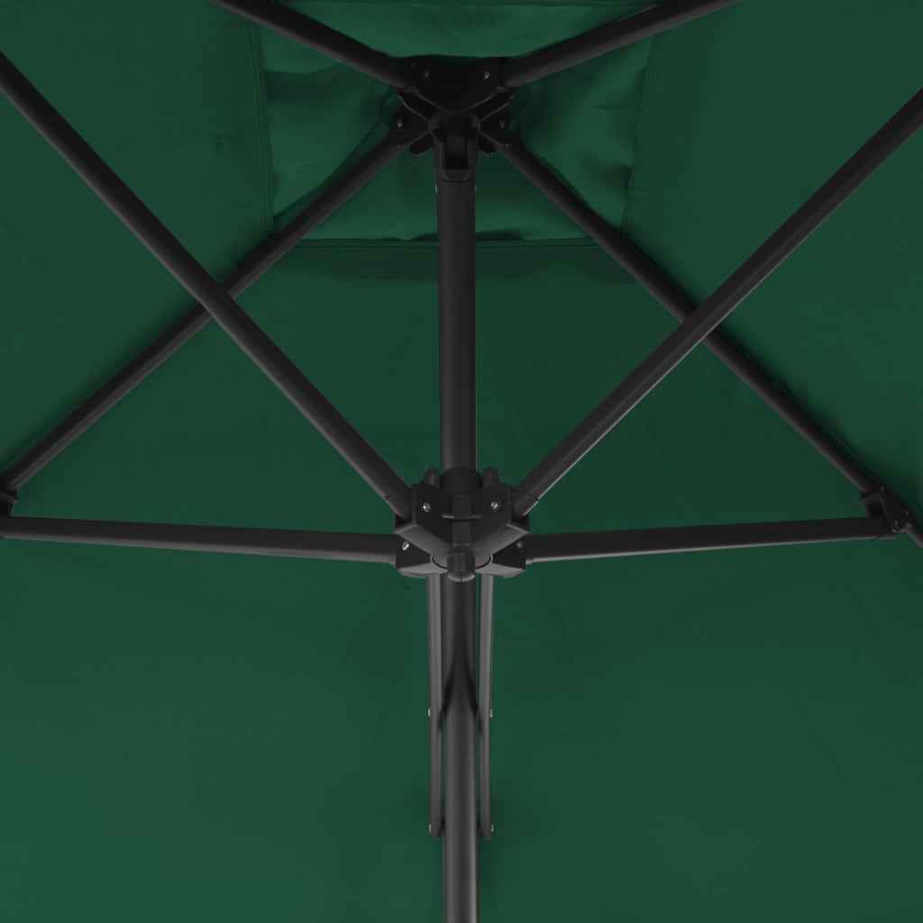 Parasol met stalen paal 300 cm groen