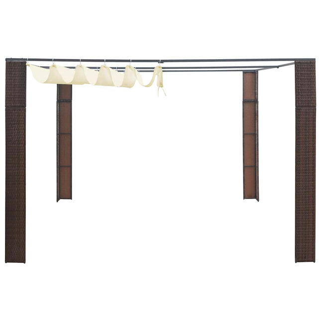 Prieel Met Dak Poly Rattan