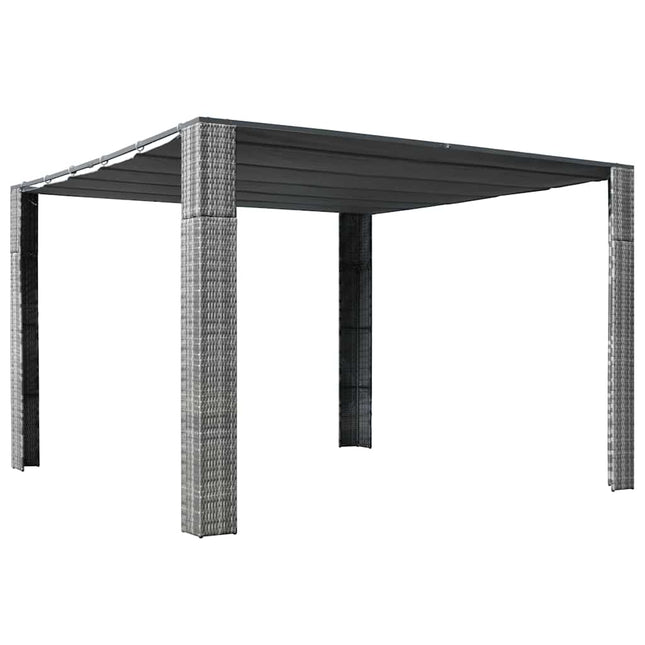 Prieel Met Dak Poly Rattan