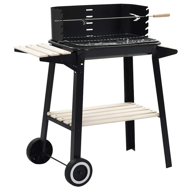 Houtskoolbarbecue Staand Met Wieltjes